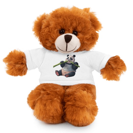 Panda Paradise: Serene Panda Enjoying a Bamboo Fea Stuffed Animals With Tee