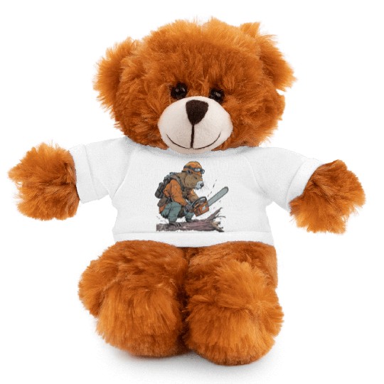 Beaver Lumberjack Chainsaw Stuffed Animals With Tee
