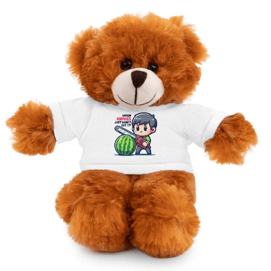 Cutting Watermelon - Melon Chainsaw Stuffed Animals With Tee