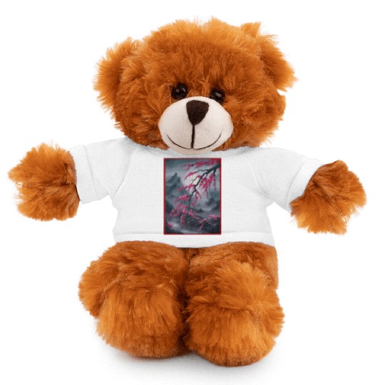 Vintage Cherry Blossom Landscape Graphical Stuffed Animals With Tee