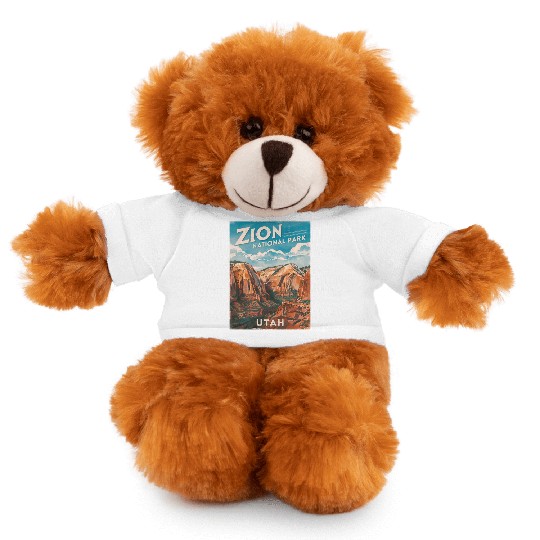 Vintage Travel Zion National Park Utah Landscape Stuffed Animals With Tee