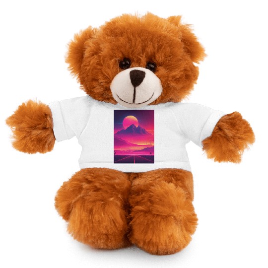 Neon Horizon: A Synthwave Journey Stuffed Animals With Tee