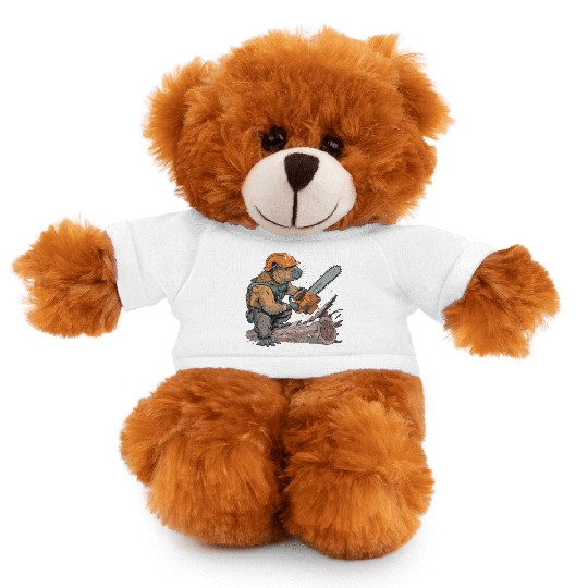 Beaver Lumberjack Chainsaw Stuffed Animals With Tee