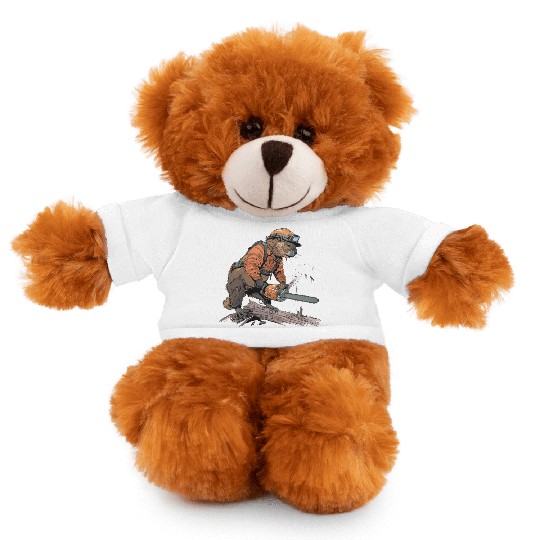 Beaver Lumberjack Chainsaw Stuffed Animals With Tee