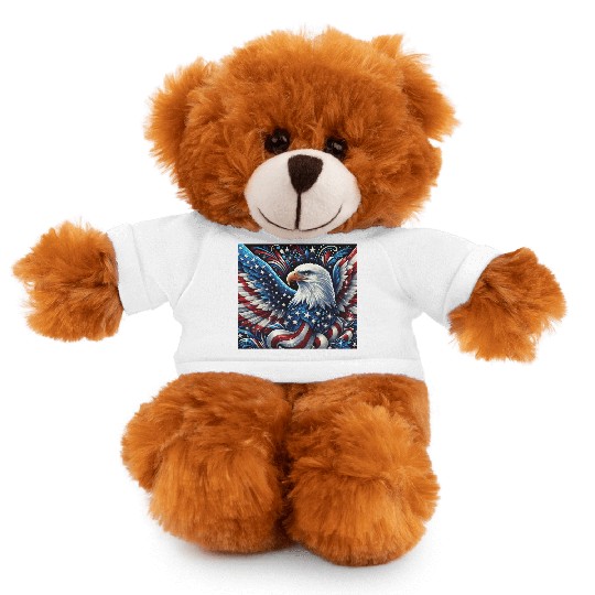 Patriotic Eagle Stuffed Animals With Tee