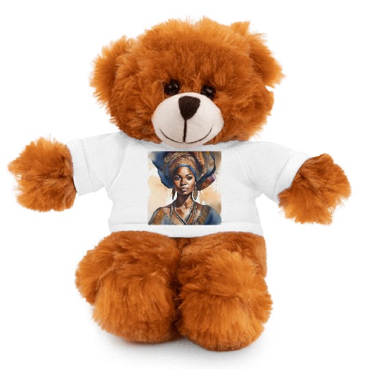 African Woman Portrait E Stuffed Animals With Tee