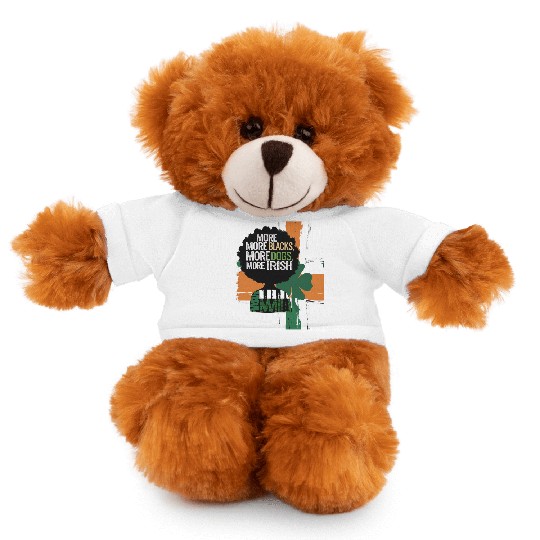 More Blacks More Irish Ireland Flag Anti Racism Stuffed Animals With Tee