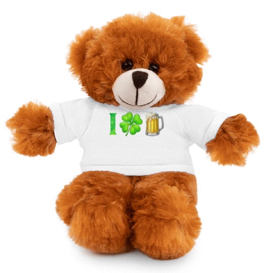 I Shamrock Beer Funny St Patrick's Day I Love Beer Stuffed Animals With Tee