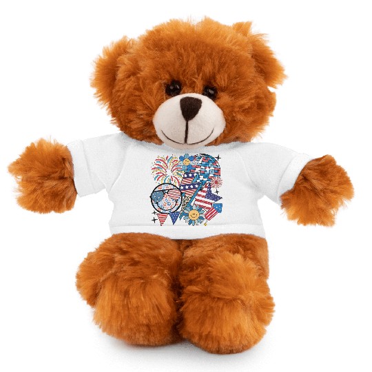 America Vibes Retro 4th of July Stuffed Animals With Tee