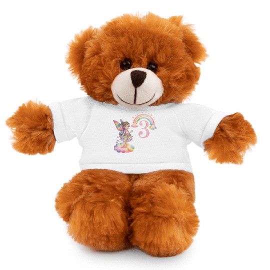Magical Rainbow Fairy Elf 3nd Birthday Girl Stuffed Animals With Tee