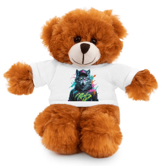 Neon Wolf Streetwear Stuffed Animals With Tee