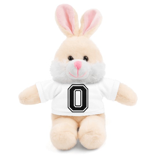 The Number 0 zero in College Style Font Stuffed Animals With Tee
