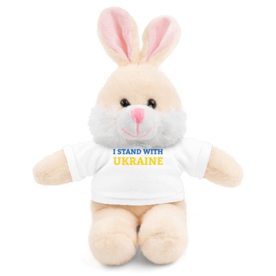 "I stand with Ukraine" Support & Solidarity Stuffed Animals With Tee