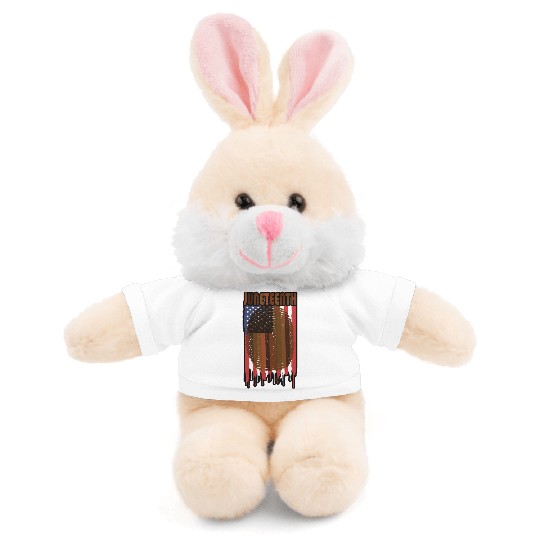 Juneteenth US Flag African American Graphic Stuffed Animals With Tee