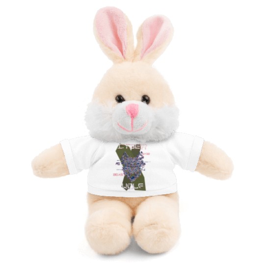 Cyber Wolf Glitch Stuffed Animals With Tee