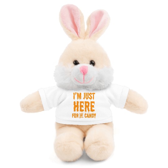 I AM JUST HERE FOR THE CANDY HALLOWEEN SPOOKY FALL Stuffed Animals With Tee