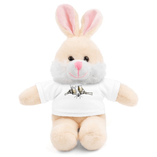 Funny Hallowen Hands Skeleton Drinking Beer Stuffed Animals With Tee