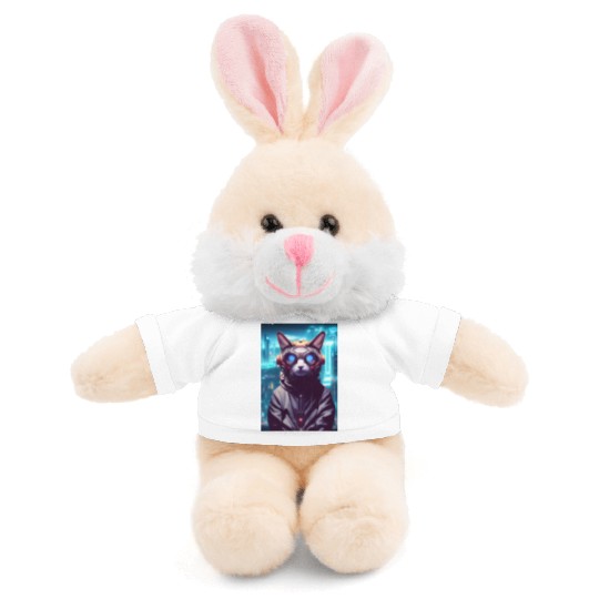 Techno Cat In Japan Neon City Stuffed Animals With Tee