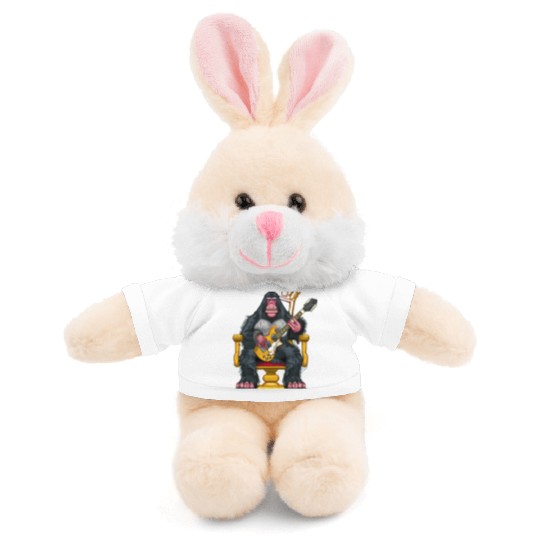 Ape sitting on a throne hold an electric guitar Stuffed Animals With Tee