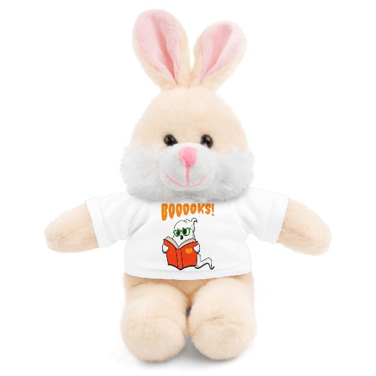 Funny Teacher Halloween Ghost Books Reading Stuffed Animals With Tee