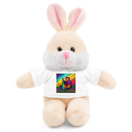 multicolor groundhog.groundhog day ,groundhog gift Stuffed Animals With Tee