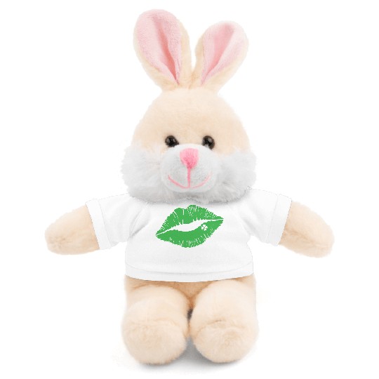 Lips Shamrock Stuffed Animals With Tee, St Patricks Day Presents