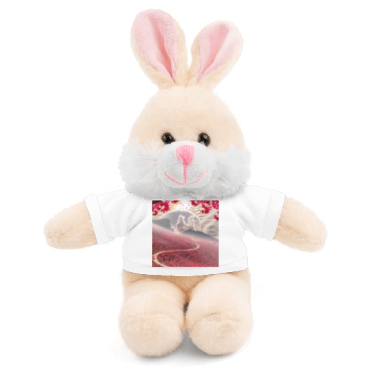 Misty Mountain Cherry Blossom Landscape Stuffed Animals With Tee