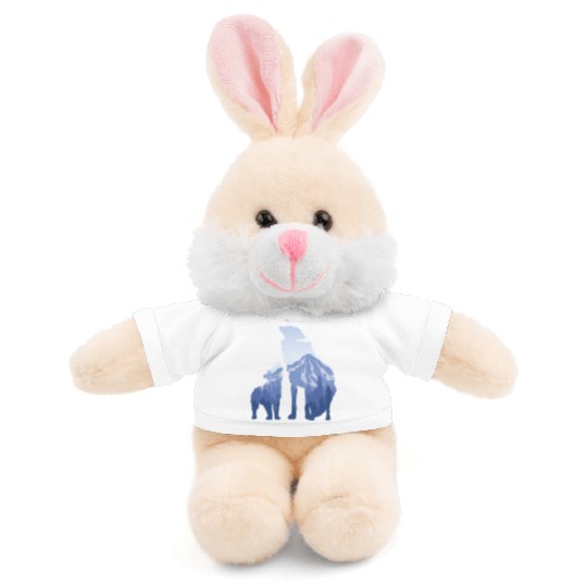 Wolf And Puppy Husky Mountains Nature Hiking Stuffed Animals With Tee