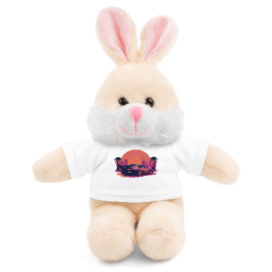 Cyberpunk car in sunset cityscape Stuffed Animals With Tee