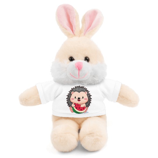 Happy hedgehog enjoys watermelon Stuffed Animals With Tee