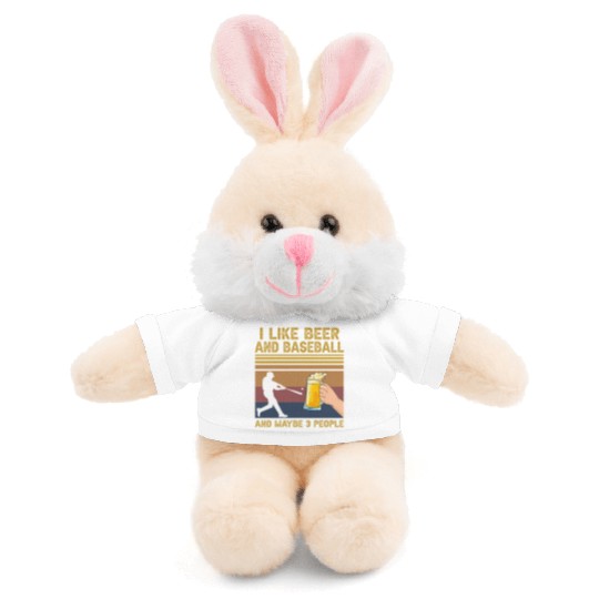 I Like Beer And Baseball And Maybe 3 People Stuffed Animals With Tee