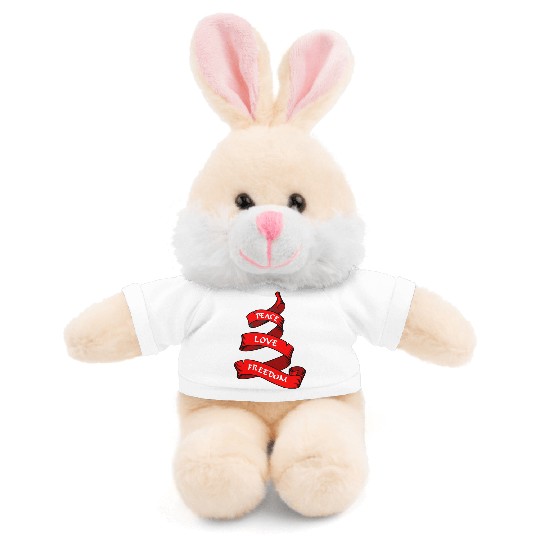 Peace love freedom red Stuffed Animals With Tee