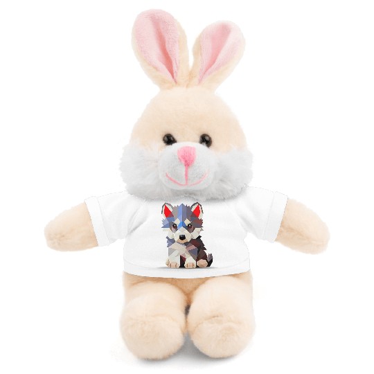 Geometric Wolf Cub Stuffed Animals With Tee