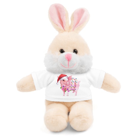Pig Christmas Light Stuffed Animals With Tee
