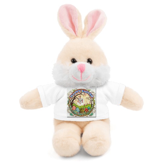 Happy Easter Holiday Celebration Stuffed Animals With Tee