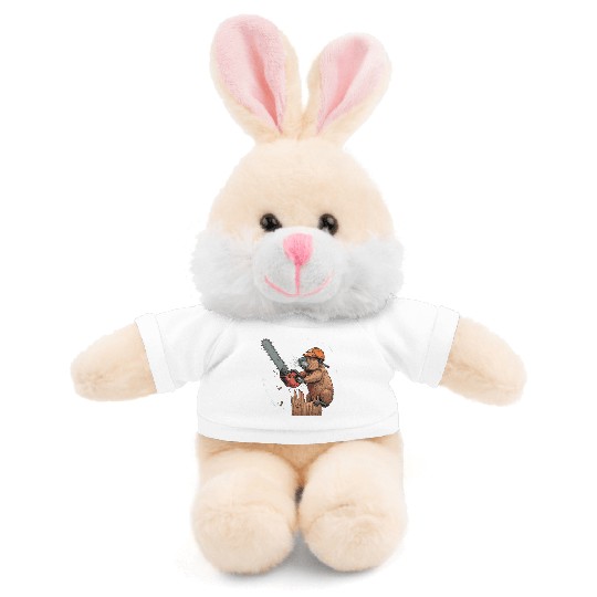 Beaver Lumberjack Chainsaw Stuffed Animals With Tee
