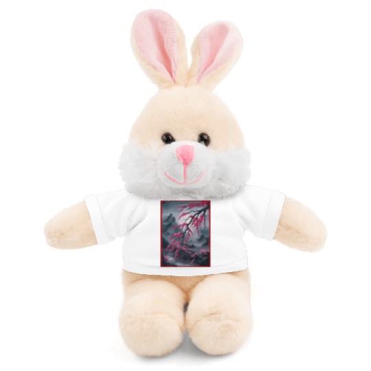 Vintage Cherry Blossom Landscape Graphical Stuffed Animals With Tee