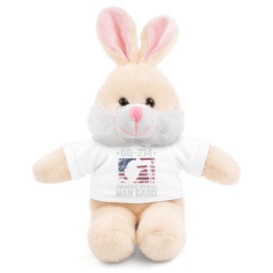 DD-214 America's Official Man Card Veteran Pride Stuffed Animals With Tee