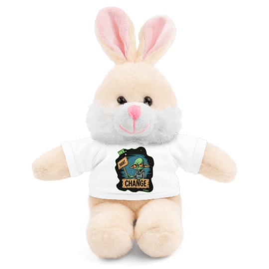 Fed Up Green Martian Alien Protest: We Want Change Stuffed Animals With Tee