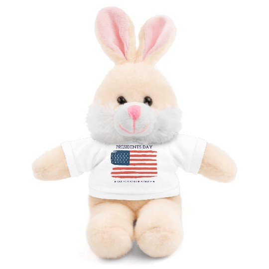 US flag.Presidents Day Stuffed Animals With Tee