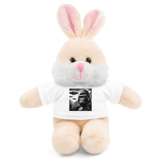 Gorilla Monkey Funny Graphic Selfie with UFOs Weir Stuffed Animals With Tee