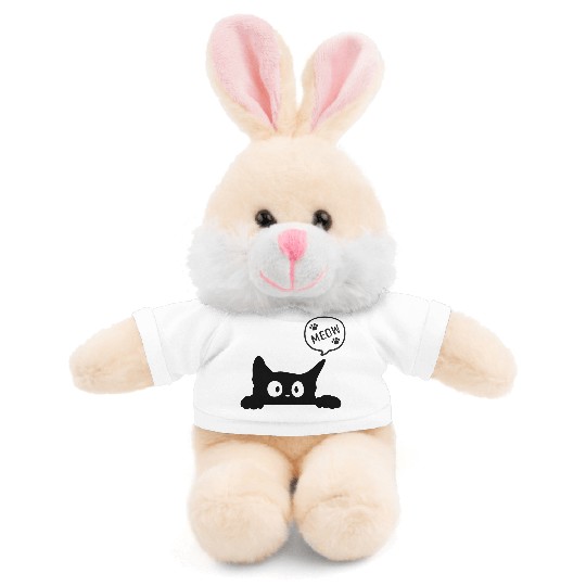 Black Cat- cute meow Stuffed Animals With Tee