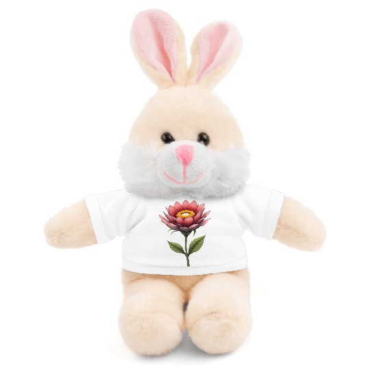 Elegant Pink Lotus Blossom Design Stuffed Animals With Tee