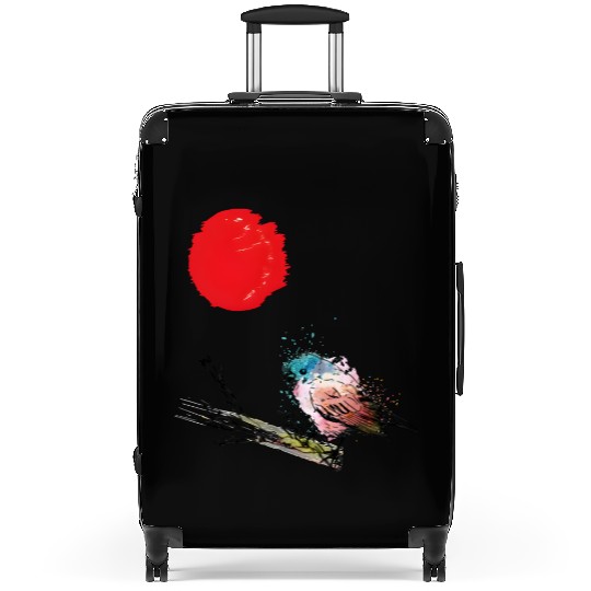 Murakami Birds Red Moon Japenese Suitcases