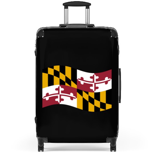 Waving Maryland Flag Suitcases