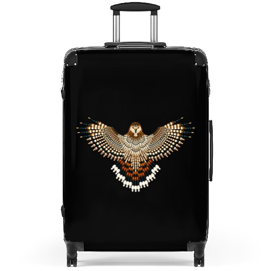 Beaded Red-Tailed Hawk Suitcases