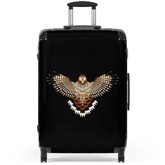 Beaded Red-Tailed Hawk Suitcases