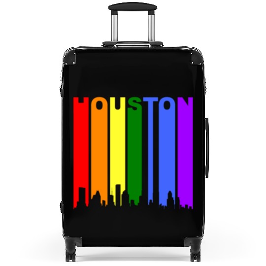 Houston Texas Rainbow Skyline LGBT Gay Pride Suitcases