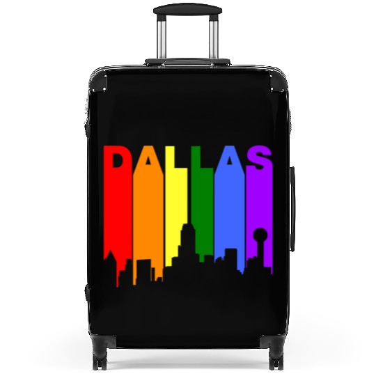 Dallas Texas Gay Pride Rainbow Skyline Suitcases