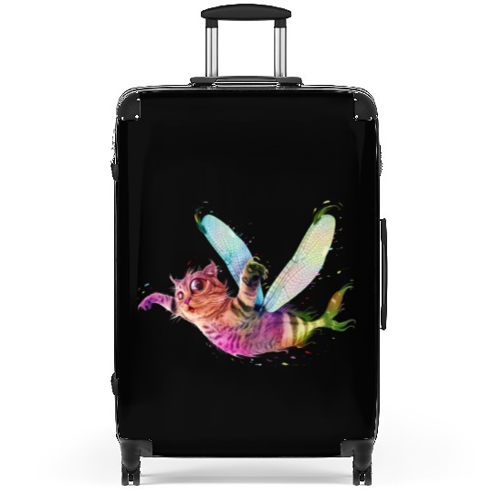 Psychedelic flying catfish Suitcases